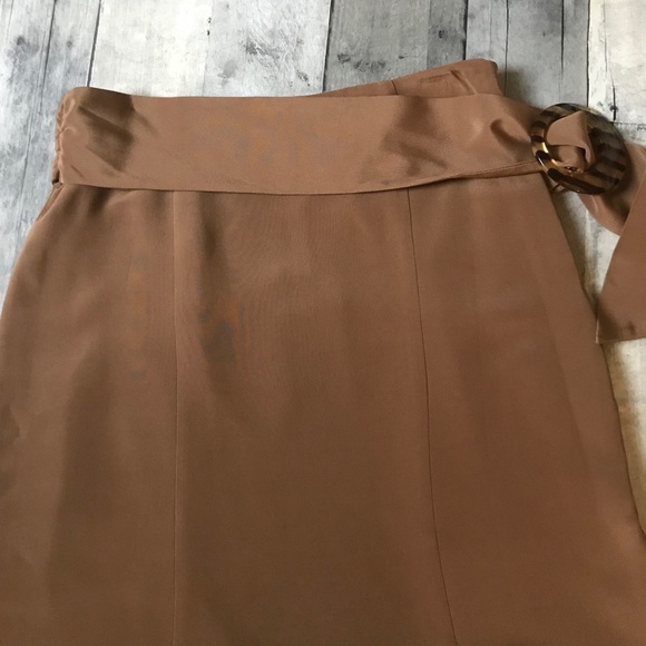 Jacqueline Quinn Belted 100% Silk Skirt in Tan - 309, 311, 312 - Picture 1 of 8